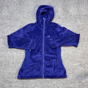 Millet Jacket Womens Medium Blue Hooded Fleece Full Zip Thermal Hiking Outdoor